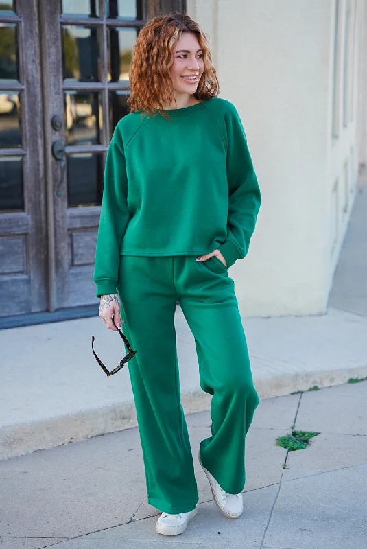 Roxy Green Cropped Sweatshirt