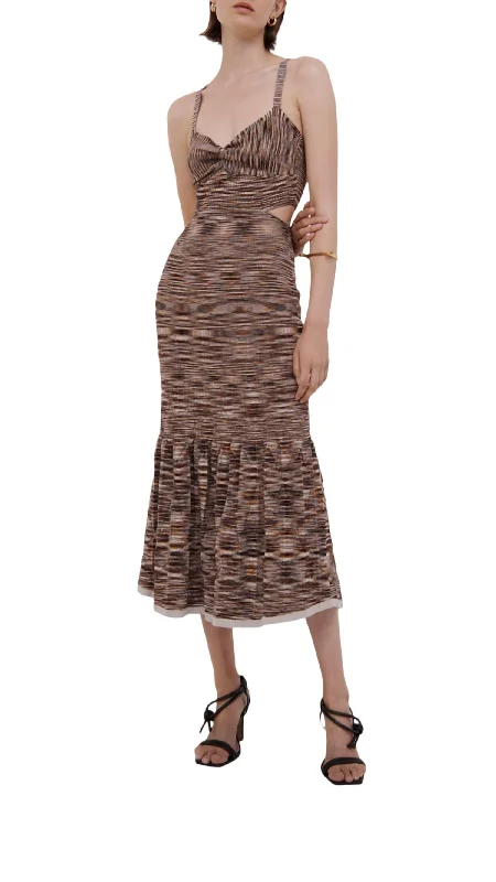 Shania Space Dress In Chocolate Multi