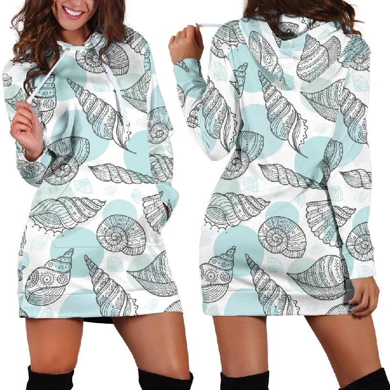 Shell Polynesian Tribal  Women'S Hoodie Dress