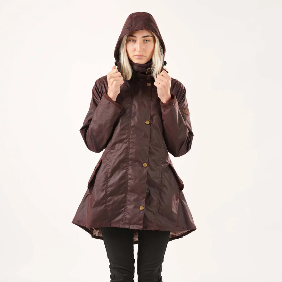 Louise Wax Coat - Mahogany