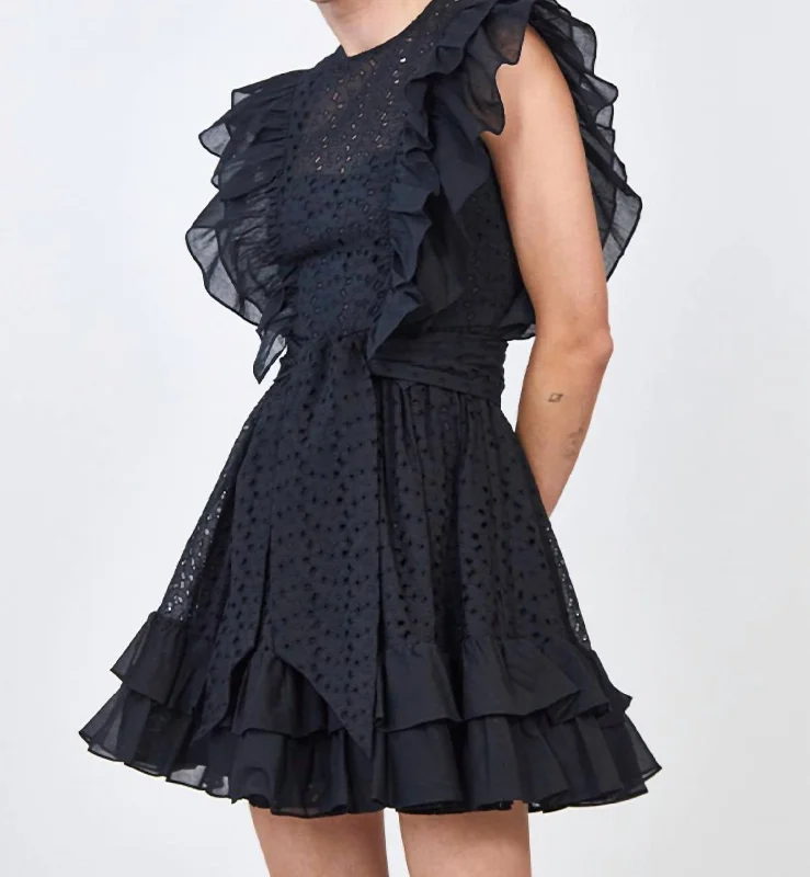 Mackenzie Dress In Black Floral Cut