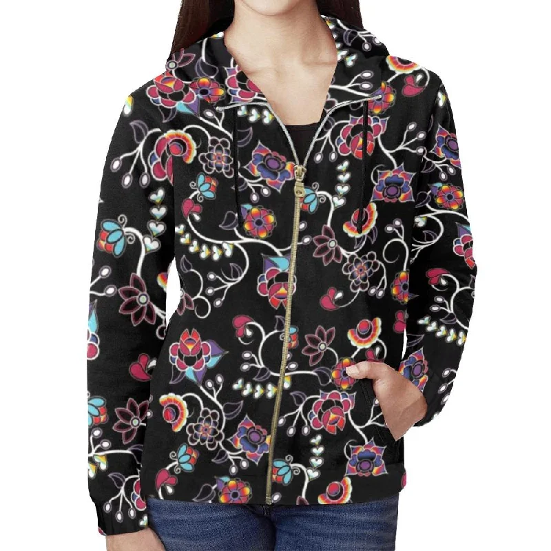 Floral Danseur Full Zip Hoodie for Women