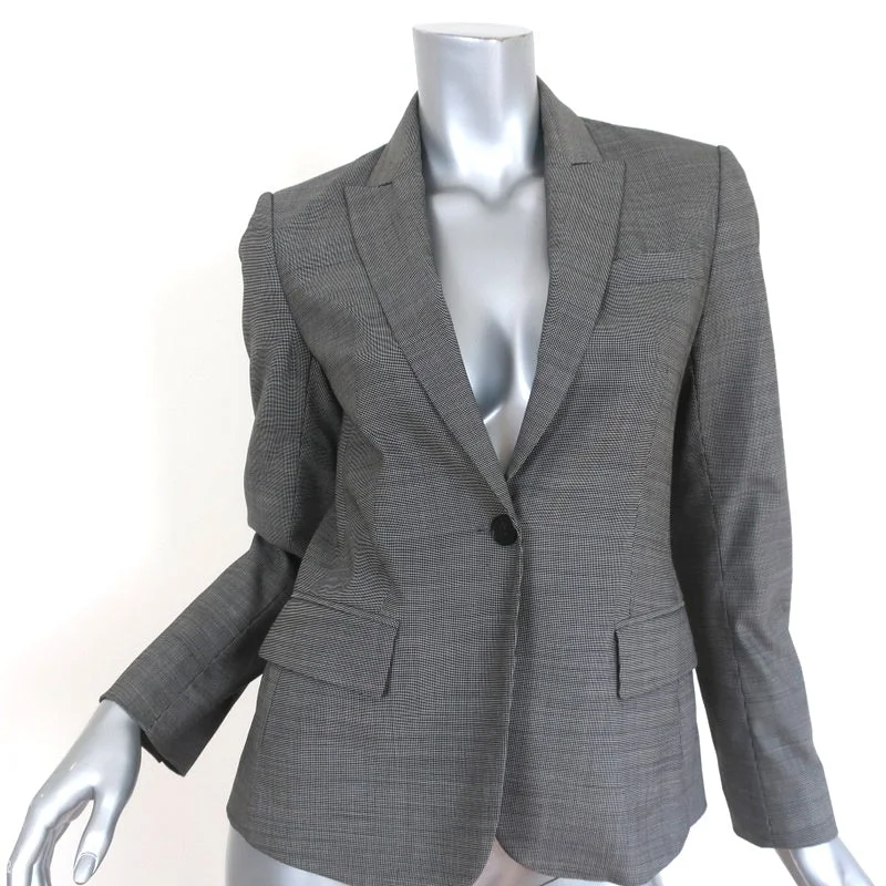 Theory Blazer Gray Stretch Wool Size 2 One-Button Jacket