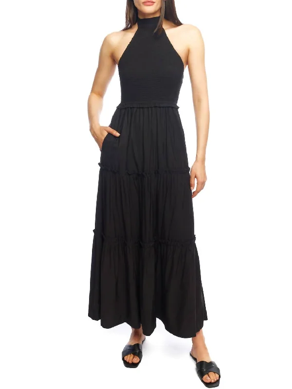 Naomi Halter Dress In Black