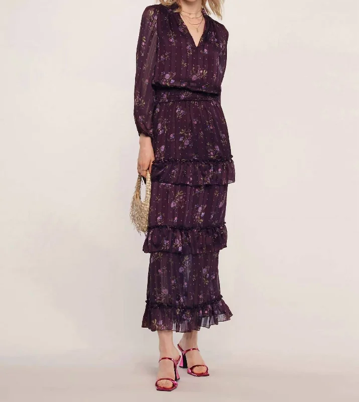 Leyla Dress In Aubergine