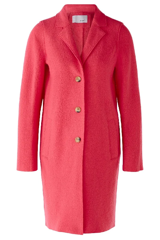 Oui 77627 Pink Boiled Wool Coat