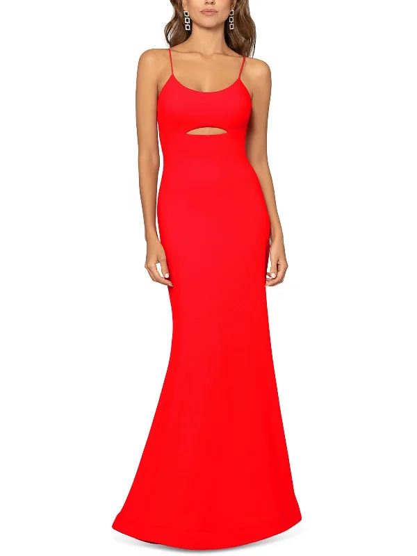 Womens Crepe Cut-Out Evening Dress