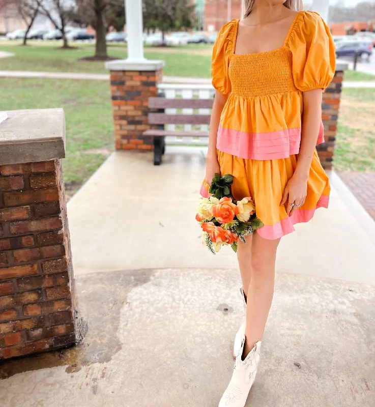 Clementine Punch Dress In Orange