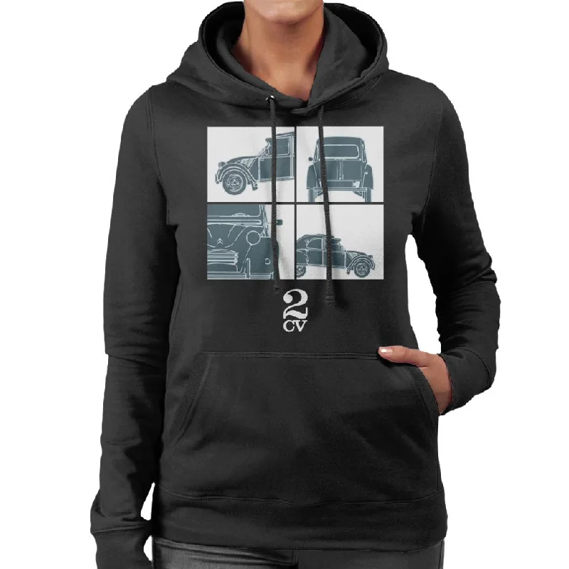 Citroën 2CV White Glamour Close Ups Women's Hooded Sweatshirt