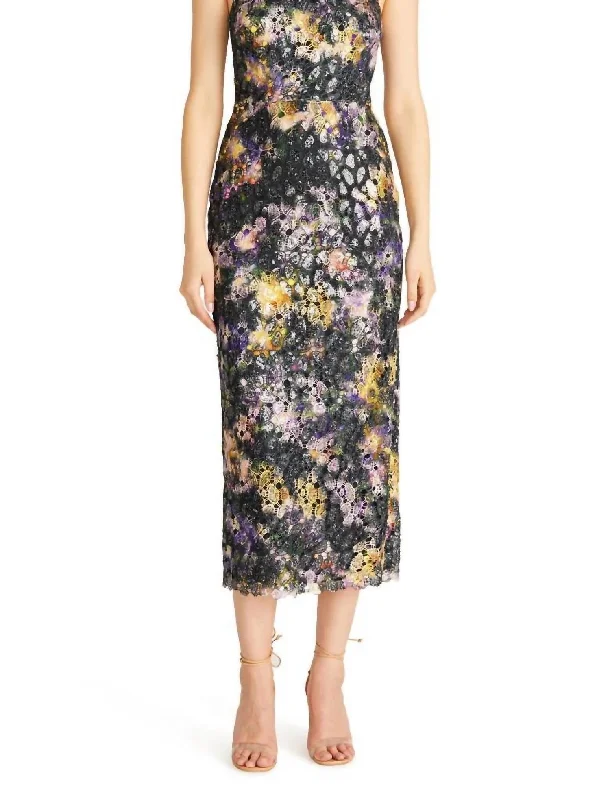 Leaha Midi Dress In Iris Blur