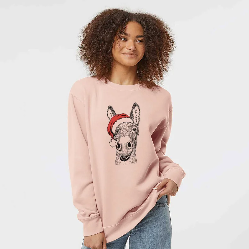 Santa Samule the Donkey - Unisex Pigment Dyed Crew Sweatshirt