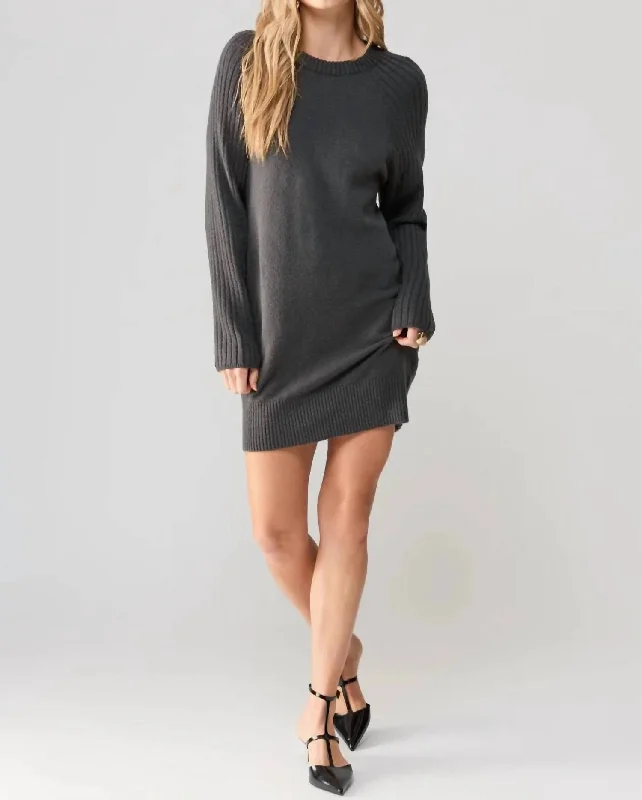 Clothing City Girl Sweater Dres In Mineral