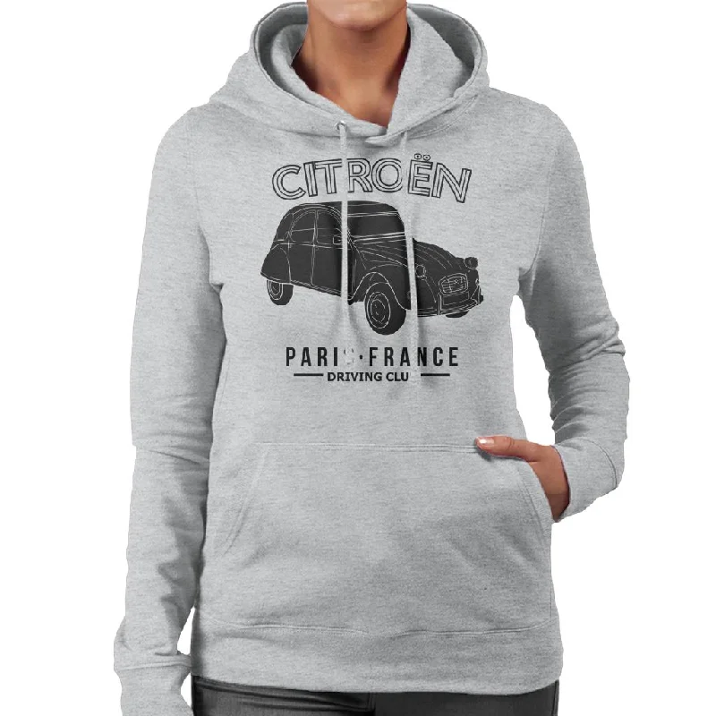 Citroën Driving Club Black 2CV Paris France Women's Hooded Sweatshirt