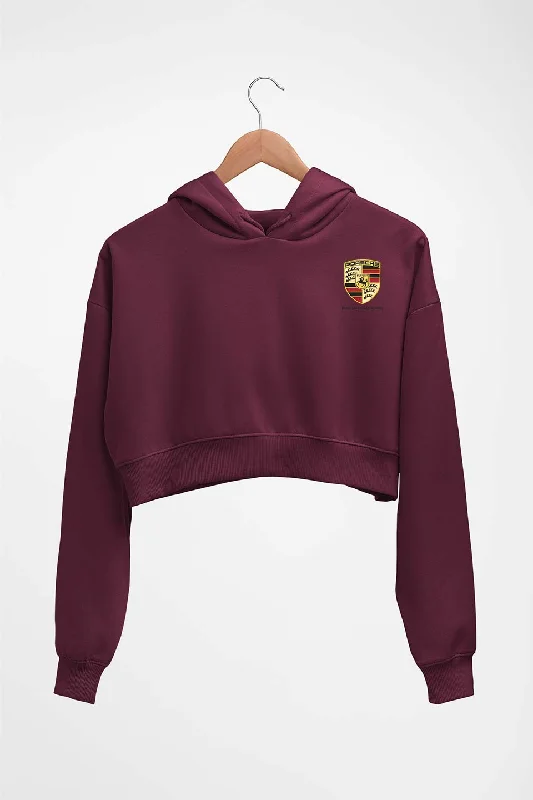 Porsche Pocket Logo Crop HOODIE FOR WOMEN