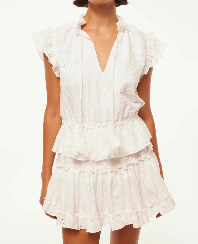 Iliana Dress In Cotton Eyelet