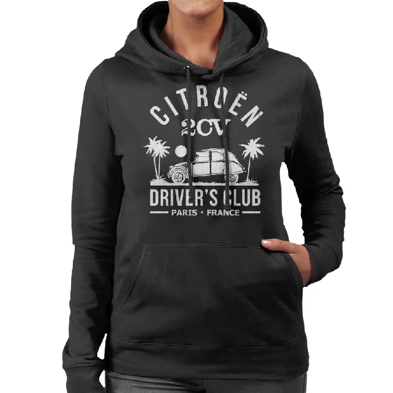 Citroën 2CV Driver's Club White Beach Women's Hooded Sweatshirt