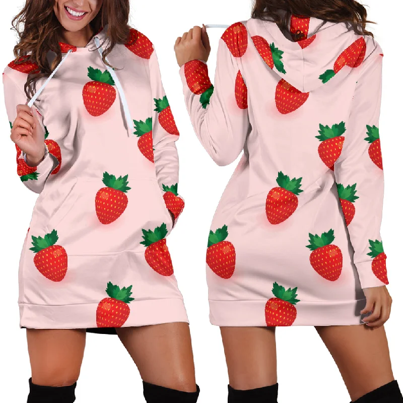 Strawberry Beautiful Pattern Women'S Hoodie Dress