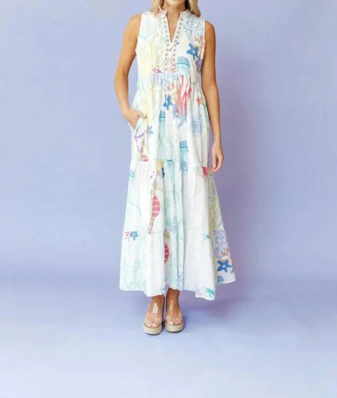 Tessa Dress In Under The Sea White