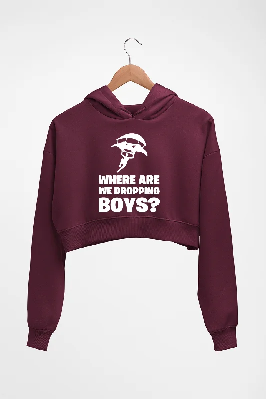 PUBG Where Are We Dropping Boys Crop HOODIE FOR WOMEN