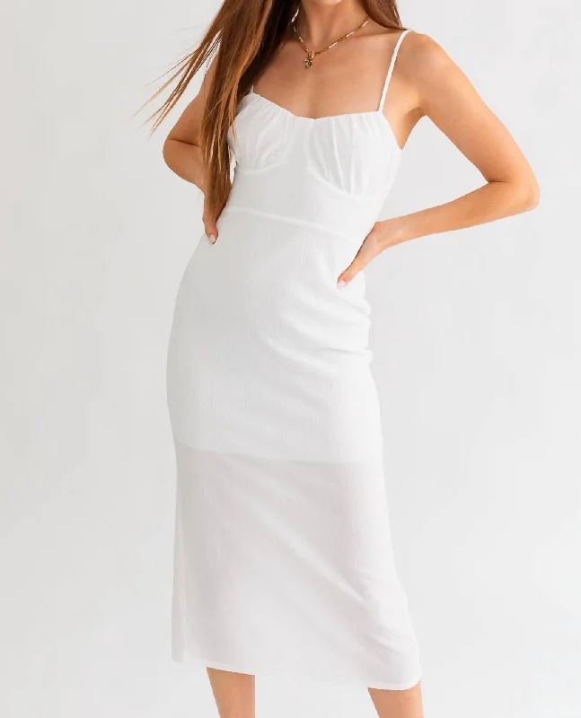 Midi Dress In Off White