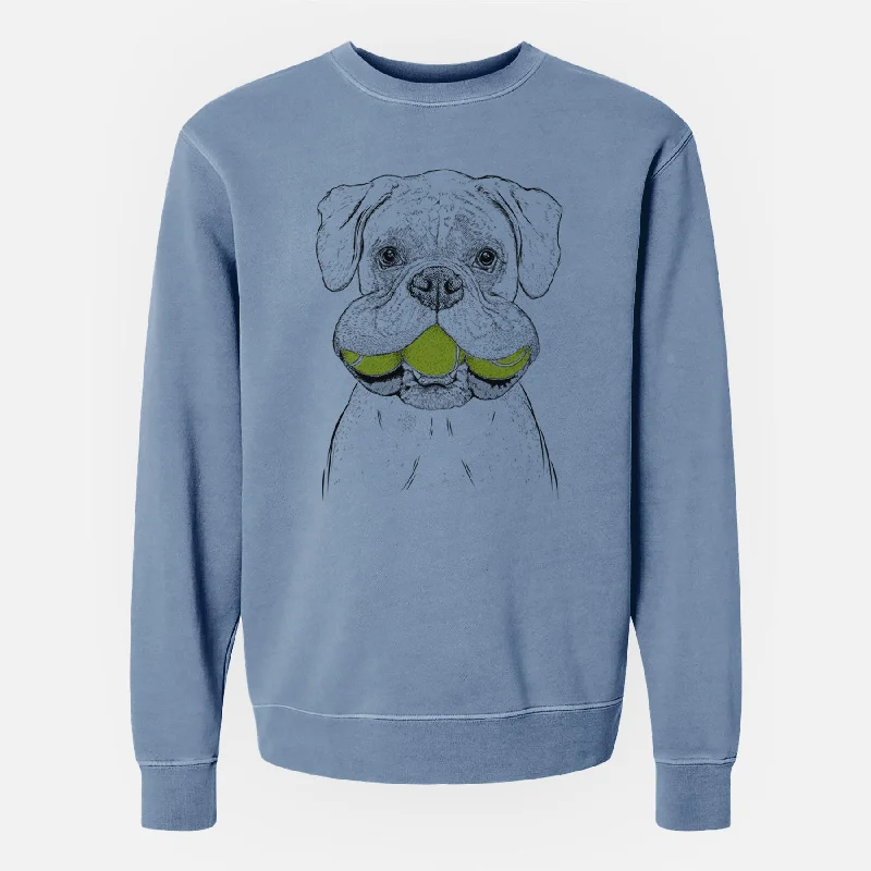 Bare Seamus the Boxer - Unisex Pigment Dyed Crew Sweatshirt