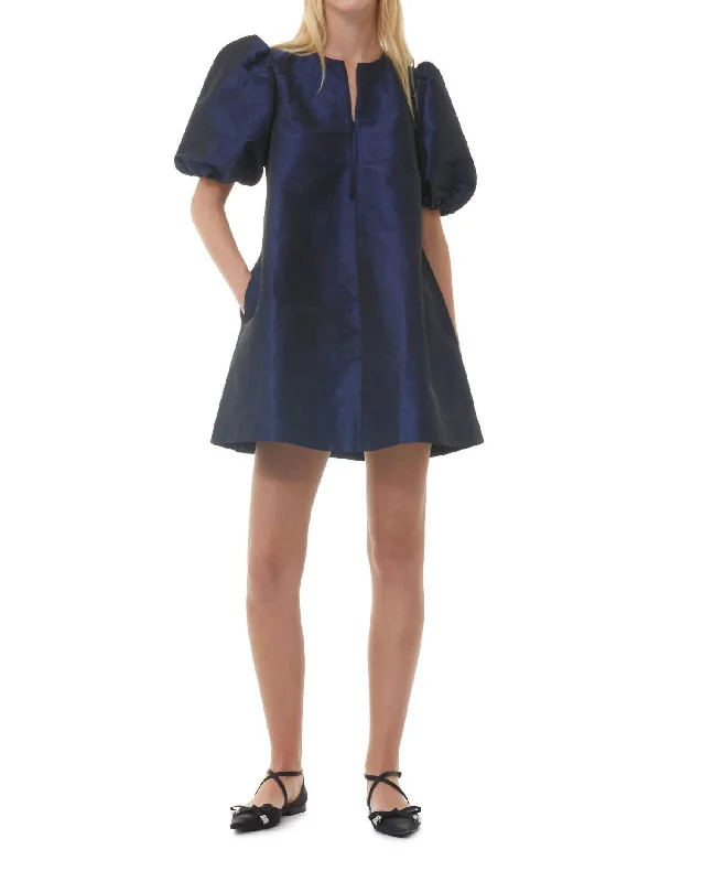 Taffeta Dress In Sodalite Blue