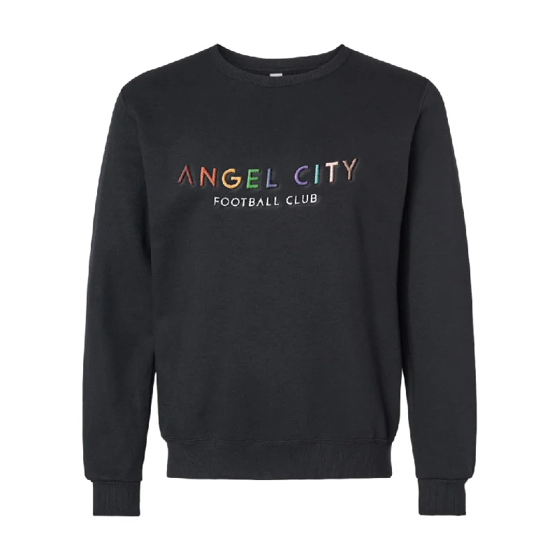 Angel City FC 2024 Pride Embroidered Black Crewneck Sweater