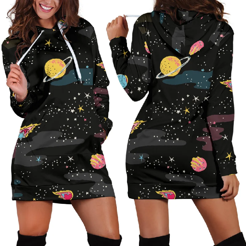 Space Pattern Women'S Hoodie Dress