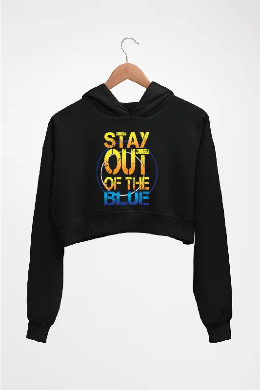 PUBG Stay Out Of The Blue Crop HOODIE FOR WOMEN