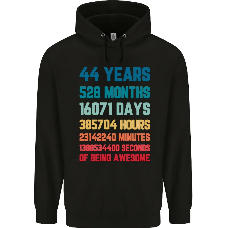 44th Birthday 44 Year Old Mens 80% Cotton Hoodie