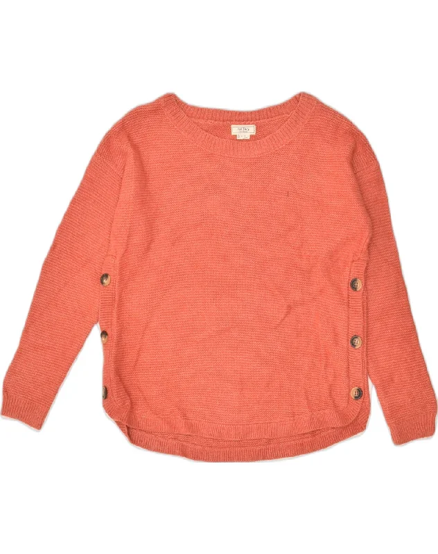 FAT FACE Womens Loose Fit Crew Neck Jumper Sweater UK 8 Small  Orange