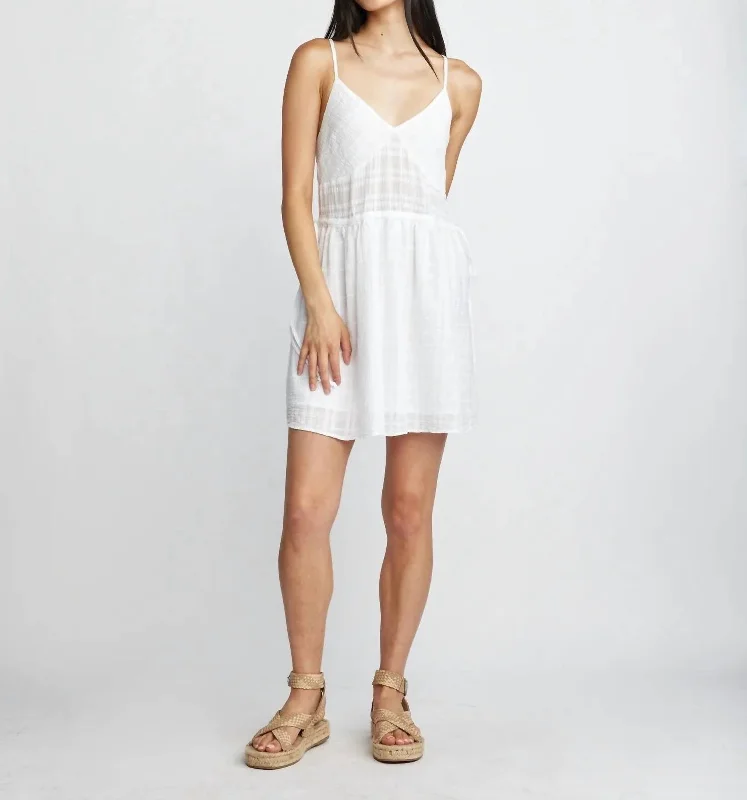 Donna Waist Tie Dress In White Santorini