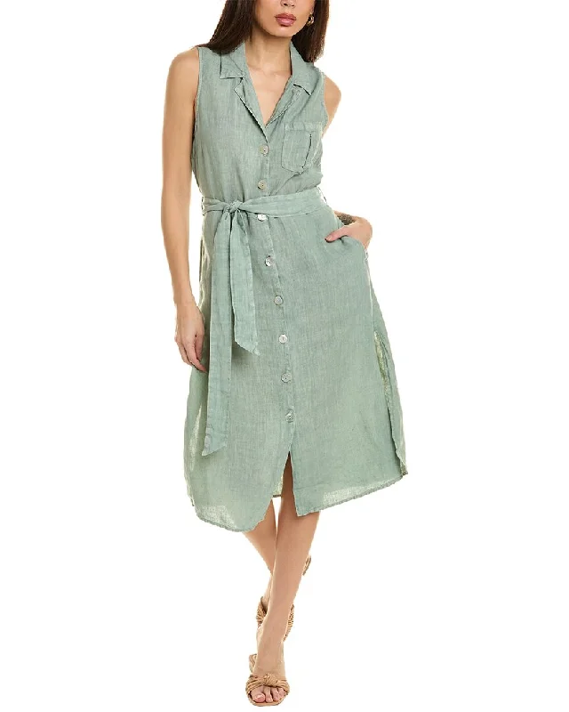 Bella Dahl Pocket Linen-Blend Shirtdress