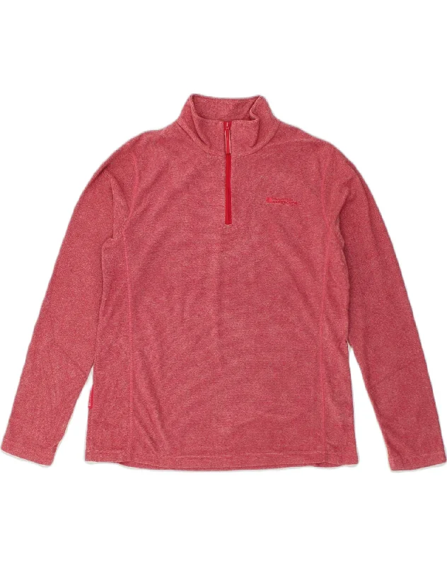 MOUNTAIN WAREHOUSE Womens Zip Neck Fleece Jumper UK 18 XL Red Striped