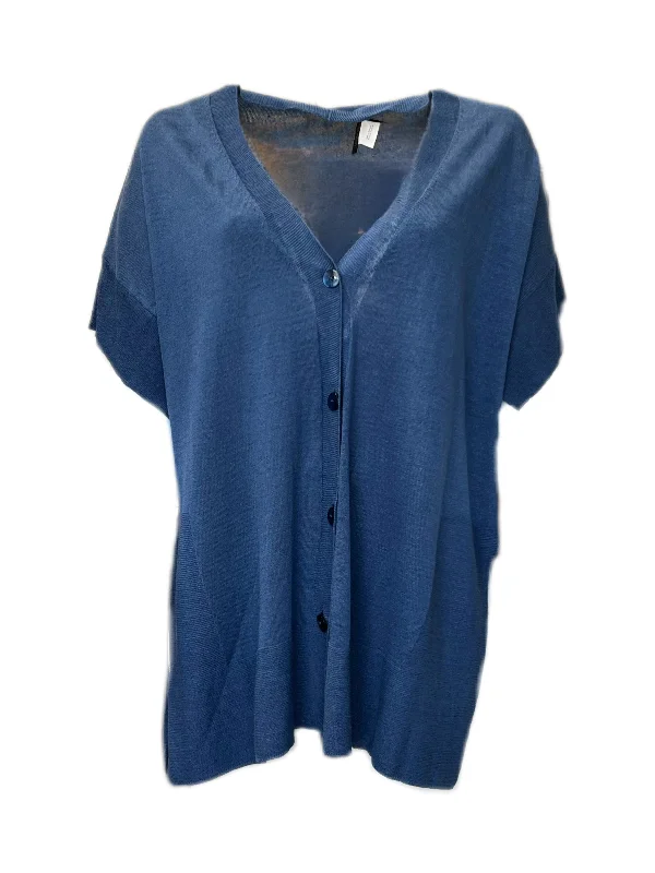 Marina Rinaldi Women's Blue Medioevo Button Front Knitted Cardigan NWT