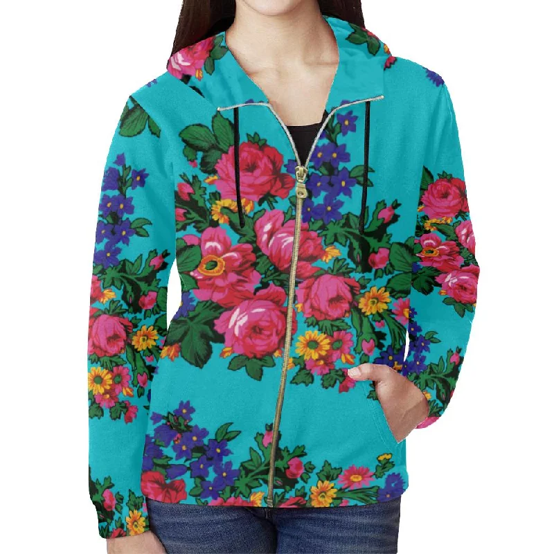 Kokum's Revenge-Sky Full Zip Hoodie for Women