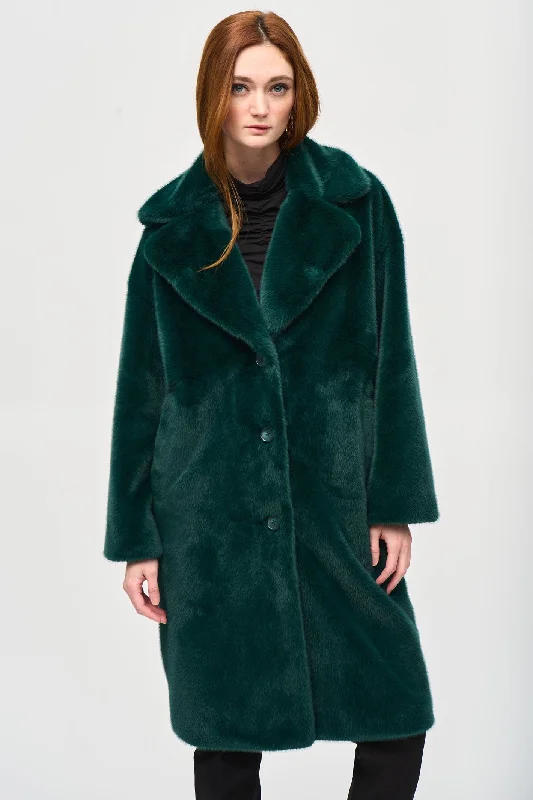 Joseph Ribkoff 243902 Absolute Green (4274) Faux Fur Straight Coat