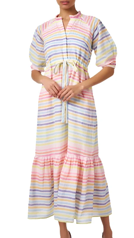 Betty Stripe Dress In Candy Stripe